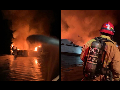 Dive boat catches fire off California coast - 4 killed on first count